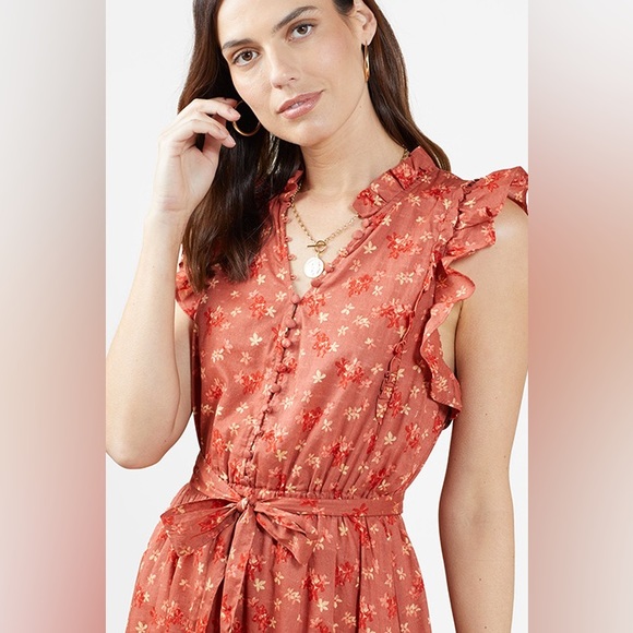 NWT Outerknown Canyon Dress Coral Superbloom Size Small - Picture 2 of 13